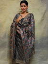 Banarasee Salwar Kameez Cotton Silk Fabric With Multicolor Resham & Ghichha Work-Grey