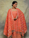 Banarasee Salwar Kameez Cotton Silk Fabric With Multicolor Resham & Ghichha Work-Peach