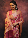 Banarasee Pure Chiffon Saree With Zari Work-Onion Pink