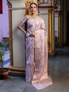 Banarasee Handwoven Tissue Saree With Sona Rupa Zari Buti Design-Light Pink