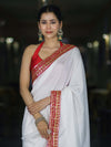 Banarasee Handloom Satin Silk (Saubhagyavati Bhava) Lace Saree-White