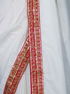 Banarasee Handloom Satin Silk (Saubhagyavati Bhava) Lace Saree-White