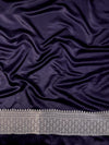 Banarasee Handloom Mashru Silk Saree With Buti Design Zari Border & Lace-Violet