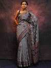 Banarasee Semi Silk Meena Work Saree-Grey
