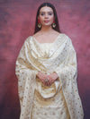 Banarasee Art Silk Resham Design Salwar Kameez With Dupatta Set-Ivory White