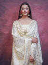 Banarasee Art Silk Resham Design Salwar Kameez With Dupatta Set-Ivory White