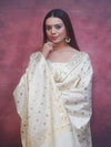Banarasee Art Silk Resham Design Salwar Kameez With Dupatta Set-Ivory White