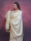 Banarasee Art Silk Resham Design Salwar Kameez With Dupatta Set-Ivory White