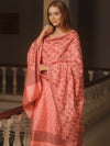 Banarasee Cotton Salwar Kameez Fabric With Dupatta & Resham Work-Peach