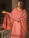 Banarasee Cotton Salwar Kameez Fabric With Dupatta & Resham Work-Peach