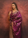Banarasee Semi-Silk Salwar Kameez Fabric With Contrast Dupatta Set-Violet