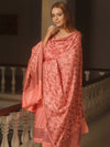 Banarasee Cotton Salwar Kameez Fabric With Dupatta & Resham Work-Peach