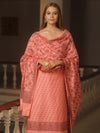 Banarasee Cotton Salwar Kameez Fabric With Dupatta & Resham Work-Peach