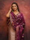 Banarasee Semi-Silk Salwar Kameez Fabric With Contrast Dupatta Set-Violet