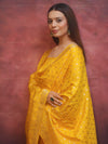 Banarasee Semi-Silk Zari Design Salwar Kameez Fabric With Dupatta Set-Yellow