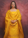 Banarasee Semi-Silk Zari Design Salwar Kameez Fabric With Dupatta Set-Yellow