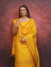 Banarasee Semi-Silk Zari Design Salwar Kameez Fabric With Dupatta Set-Yellow