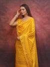 Banarasee Semi-Silk Zari Design Salwar Kameez Fabric With Dupatta Set-Yellow