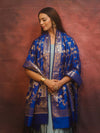 Banarasee Semi-Silk Salwar Kameez Fabric With Contrast Dupatta Set-Blue