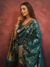Banarasee Semi-Silk Salwar Kameez Fabric With Contrast Dupatta Set-Pastel Green