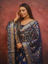 Banarasee Cotton Silk Resham Work Salwar Kameez Fabric With Dupatta-Blue