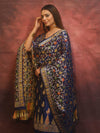Banarasee Cotton Silk Resham Work Salwar Kameez Fabric With Dupatta-Blue