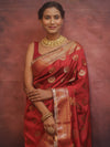Banarasee Handwoven Semi Silk Saree With Zari Buta & Border-Maroon