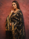 Banarasee Semi-Silk Salwar Kameez Fabric With Dupatta Set-Black