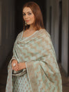 Banarasee Cotton Salwar Kameez Fabric With Dupatta & Resham Zari-Light Blue