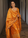 Banarasee Salwar Kameez Semi Katan Silk Fabric With Dupatta-Orange