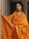 Banarasee Salwar Kameez Semi Katan Silk Fabric With Dupatta-Orange