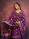 Banarasee Semi-Silk Salwar Kameez Fabric With Dupatta Set-Violet