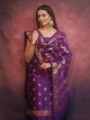 Banarasee Semi-Silk Salwar Kameez Fabric With Dupatta Set-Violet