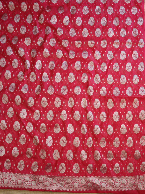 Banarasee Georgette Salwar Kameez Fabric With Dupatta Set-Red