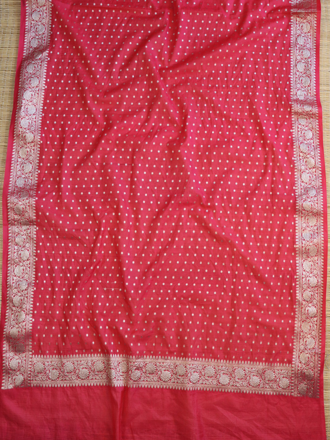 Banarasee Georgette Salwar Kameez Fabric With Dupatta Set-Red