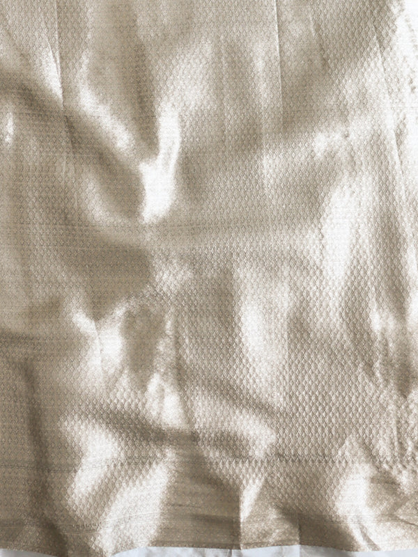 Banarasee Handwoven Tissue Saree With Zari Buta-Grey