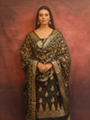Banarasee Cotton Silk Resham Work Salwar Kameez Fabric With Dupatta-Black