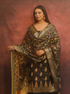 Banarasee Cotton Silk Resham Work Salwar Kameez Fabric With Dupatta-Black