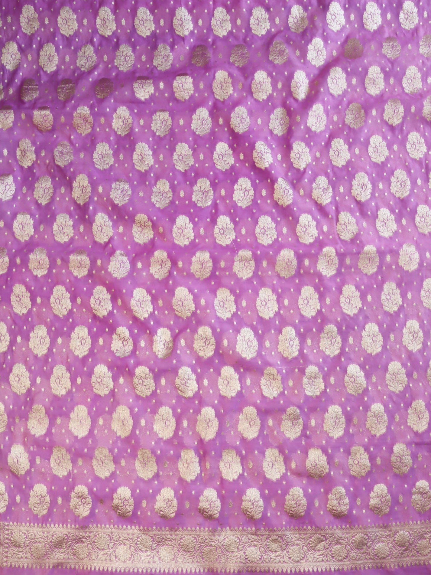 Banarasee Georgette Salwar Kameez Fabric With Dupatta Set-Lavender