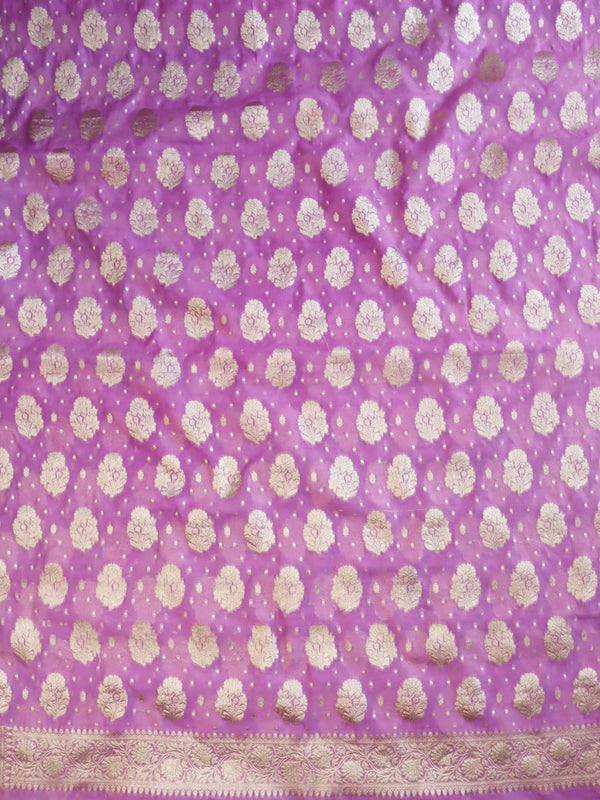 Banarasee Georgette Salwar Kameez Fabric With Dupatta Set-Lavender