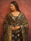 Banarasee Cotton Silk Resham Work Salwar Kameez Fabric With Dupatta-Black