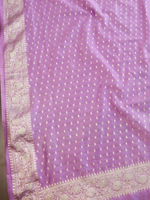 Banarasee Georgette Salwar Kameez Fabric With Dupatta Set-Lavender