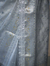 Banarasee Tissue Hand Embroidered Mirror Work Saree With Pearl Motifs & Swarovski Work-Silver