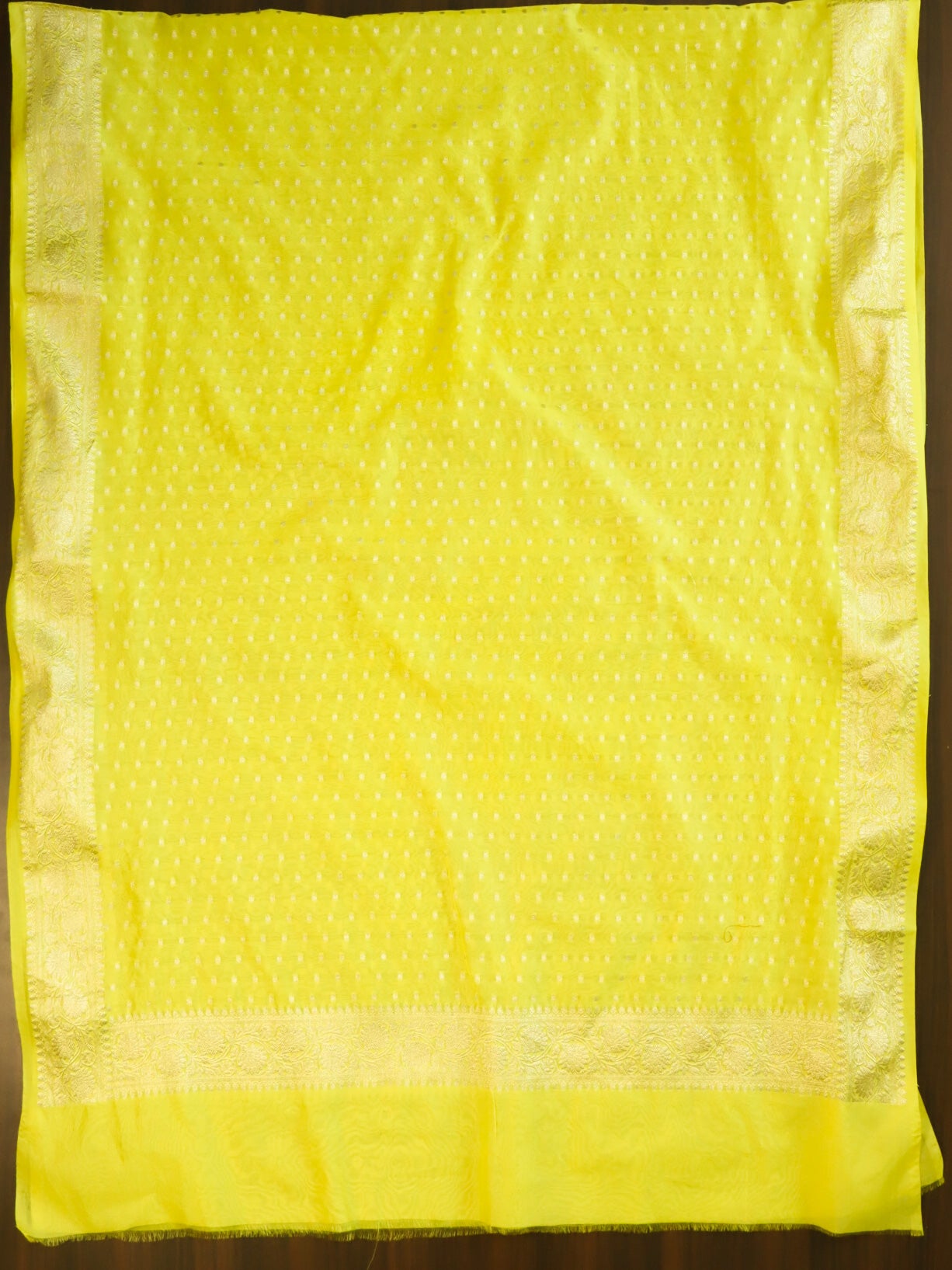 Banarasee Georgette Salwar Kameez Fabric With Dupatta Set-Yellow