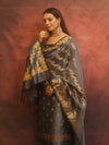 Banarasee Semi-Silk Salwar Kameez Fabric With Dupatta Set-Grey