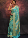 Banarasee Handwoven Pure Chiffon Saree With Zari-Blue