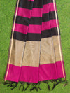 Banarasee Cotton Silk Stripe Pattern Salwar Kameez Fabric With Dupatta Set-Magenta