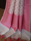 Banarasee Cotton Resham Zari Dupatta-White