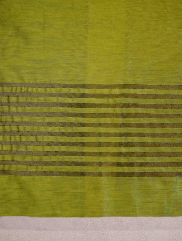 Banarasee Cotton Silk Stripe Pattern Salwar Kameez Fabric With Dupatta Set-Lime Green