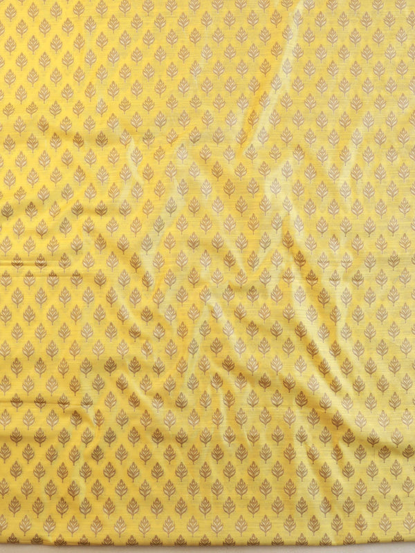 Banarasee Cotton Silk Salwar Kameez Ghichha Buti Fabric & Dupatta-Yellow & Black